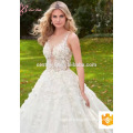 2017 Sexy Elegante De Alta Qualidade Puffy Vestido De Noiva Vestido De Baile Branco Cetim Lace Appliques